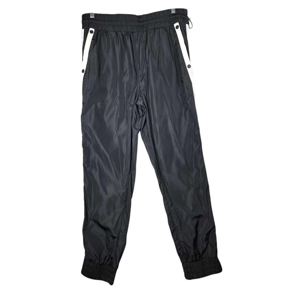 True Religion Jogger Mens Medium Black White Track Pants Paneled Slim Leg